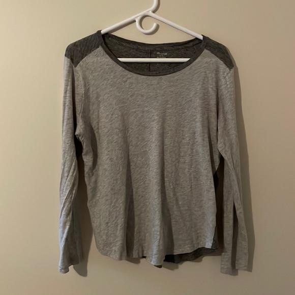 Madewell Two Tone Grey Long Sleeve Shirt Size Large - Picture 1 of 3